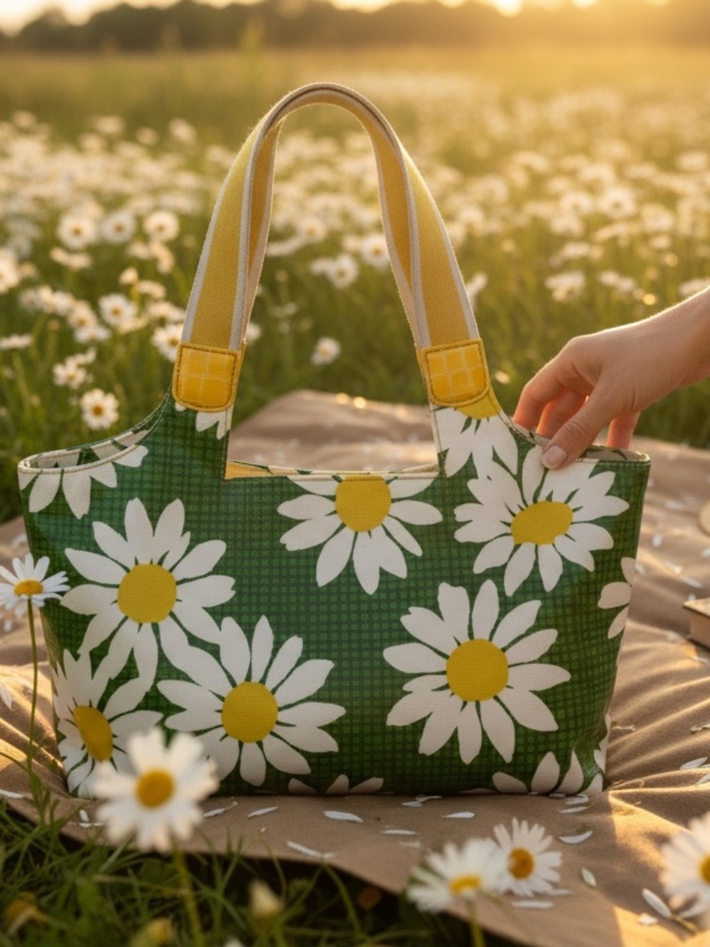 Brighton coated canvas daisy shoulder bag